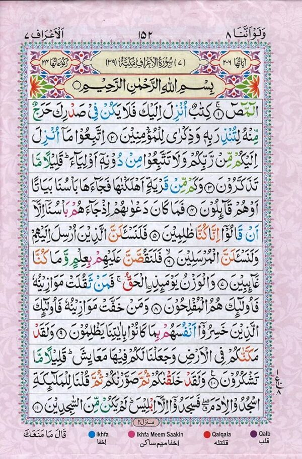 AL QUR'AN UL KAREEM - Color Coded Tajweed Rules - Hafizi - Image 2